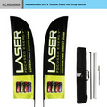 8' Double Sided Portable Half Drop Banner w/ Hardware Set